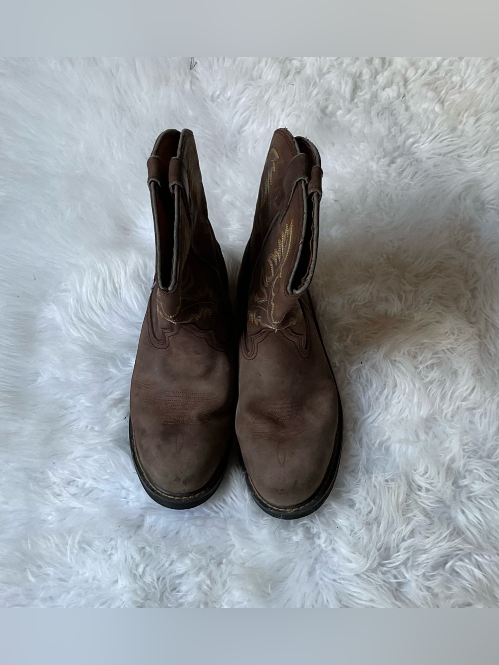 Ariat Brown Leather Western Work Boots